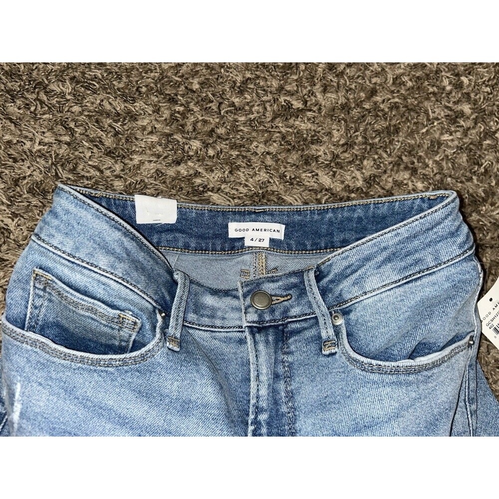 NWT Good American Good Curve High Rise Denim Shorts 4/27 - Picture 3 of 9